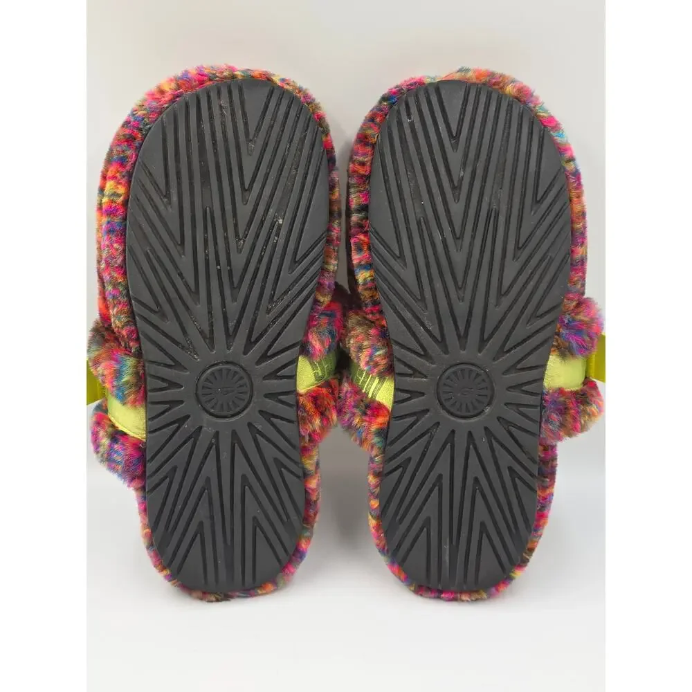 Mens 12 UGG Fluff It Pixelate Faux Shearling Slide/Slipper 1131550